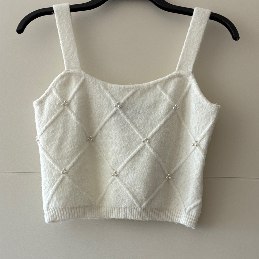 Pearl Embroidered Ivory Sweater Set - Picture 3 of 5
